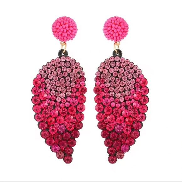 Pink Angel Wings Crystal Earrings - Picture 3 of 4